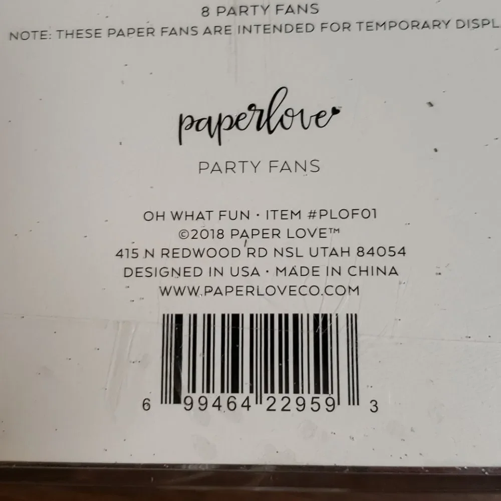 Party Fans by‎ Paperlove NIB Oh What Fun Christmas